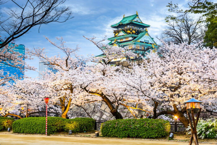 Osaka Castle in Spring photo via Depositphotos